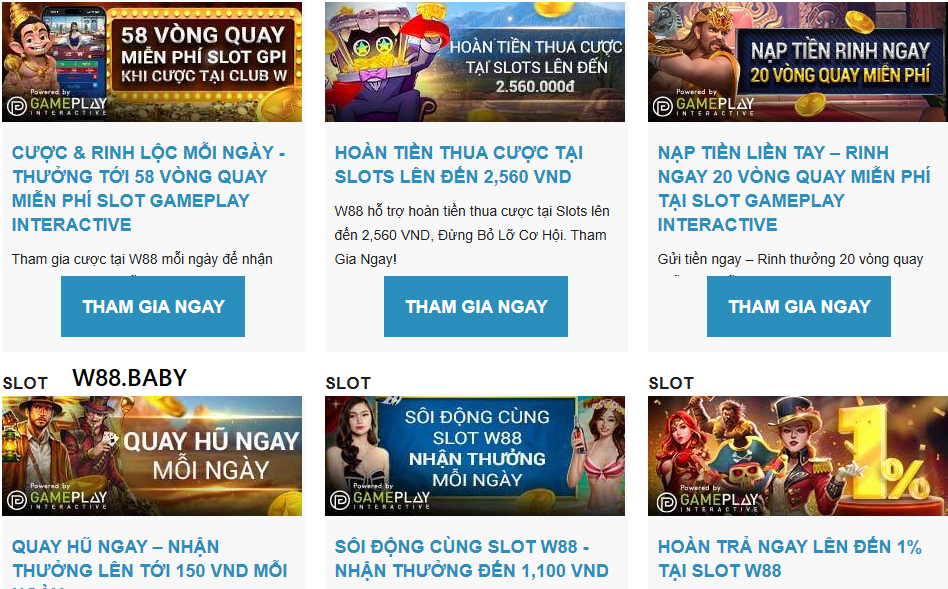 Các chương trình hoàn trả W88 hấp dẫn Các chương trình hoàn trả W88 hấp dẫn